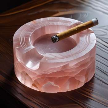Himalayan Pink Salt Ash Holder – Minimalist Round (300g)